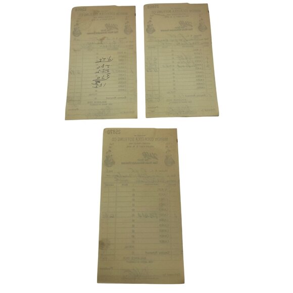 1936 Marion Coca-Cola Schlitz Bottling Receipts Lot of 3 SC Beer Ephemera - Picture 2 of 5